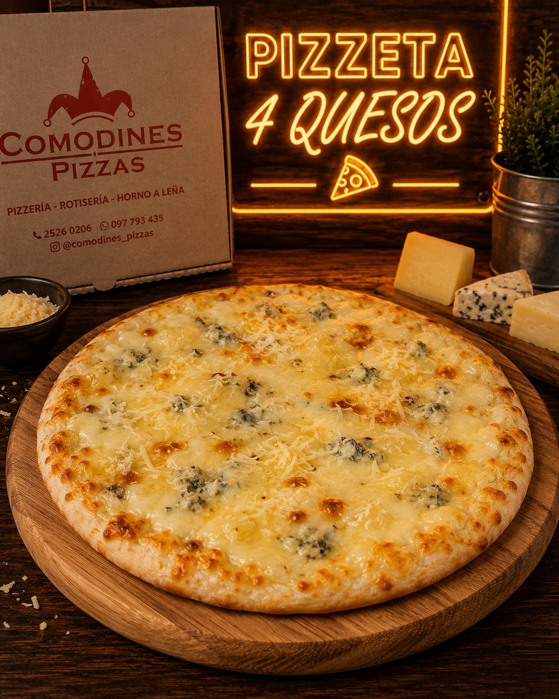 Pizzeta 4 quesos