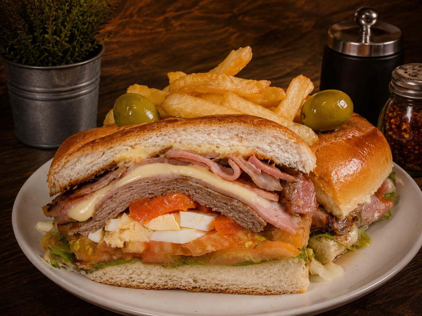 Chivito Canadiense al pan