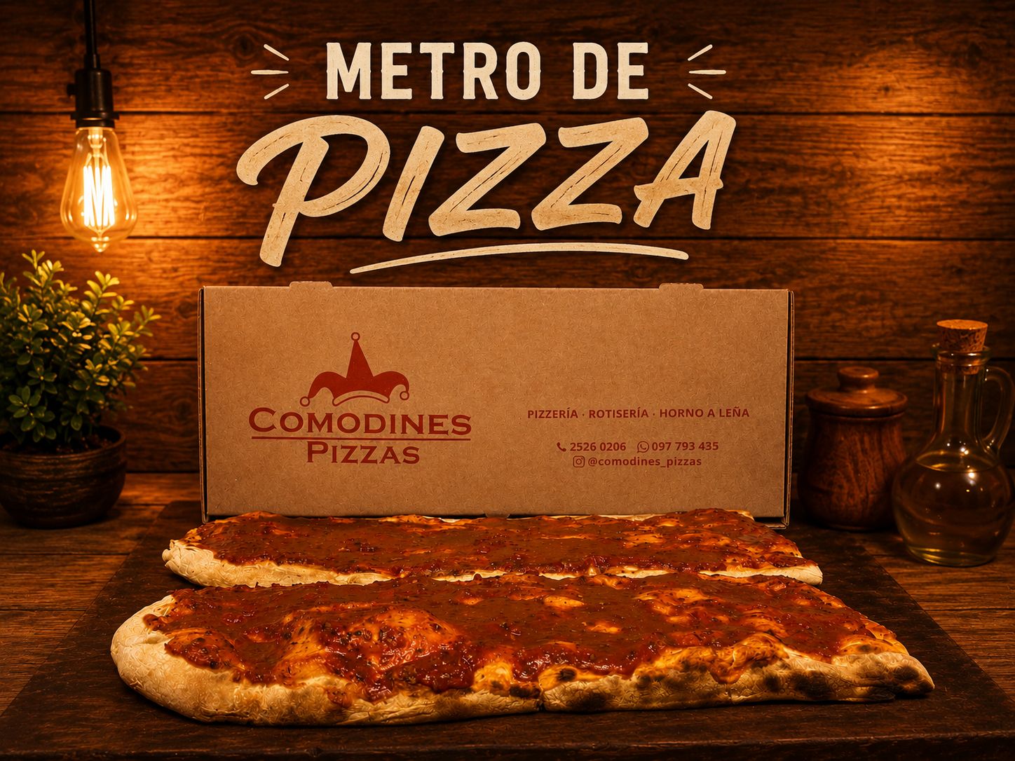 1 Metro de pizza solo salsa