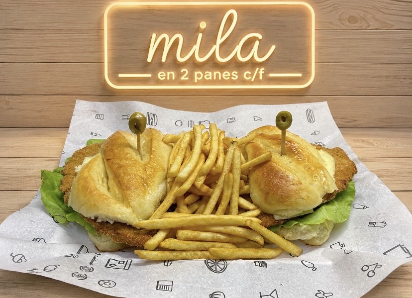 Milanesa en 2 panes con fritas